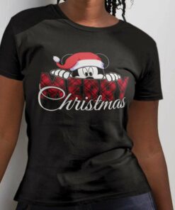 Merry Christmas Mickey Christmas Black Tee Disney