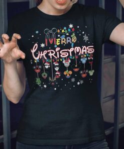Merry Christmas Mickey and Friends Christmas Black Tee Disney