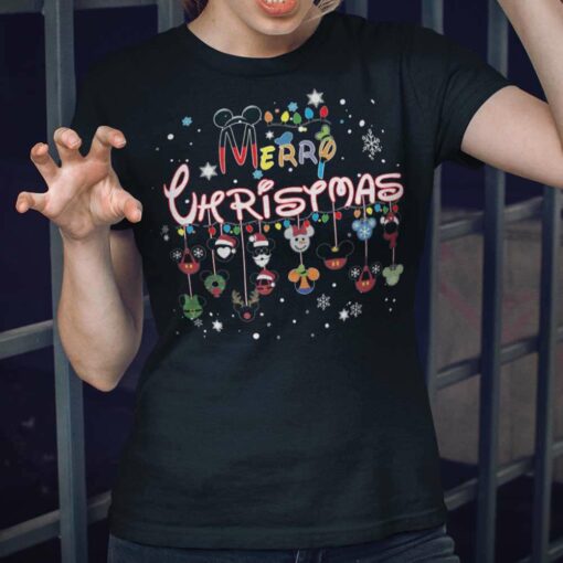 Merry Christmas Mickey and Friends Christmas Black Tee Disney