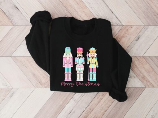 Merry Christmas Pink Nutcracker Sugar Plum Fairy Sweatshirt Lovely Unique Xmas Gift