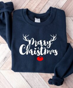 Merry Christmas Reindeer Cozy Sweatshirt