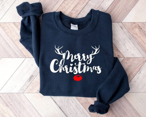 Merry Christmas Reindeer Cozy Sweatshirt