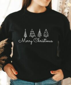 Merry Christmas Retro Pine Tree Sweatshirt Unique Xmas Gift