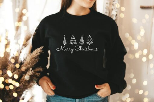 Merry Christmas Retro Pine Tree Sweatshirt Unique Xmas Gift