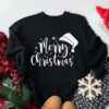 Merry Christmas Santa Hat Sweatshirt Basic Unique Xmas Gift