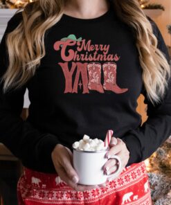 Merry Christmas Yall Western Cowgirl Sweatshirt Unique Xmas Gift