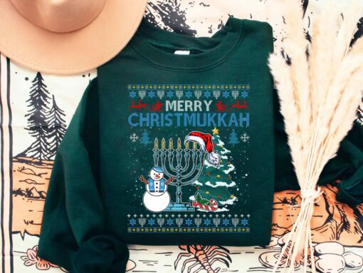 Merry Christmukkah Hanukkah Snowman Jewish Christmas Sweatshirt