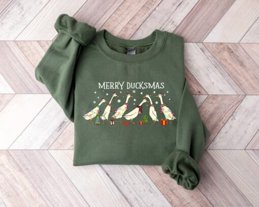 Merry Duckmas Sweatshirt Unique Xmas Gift