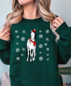 Merry Mane Farm Animals Horse Gifts Christmas Horse Sweatshirt Lovely Unique Xmas Gift