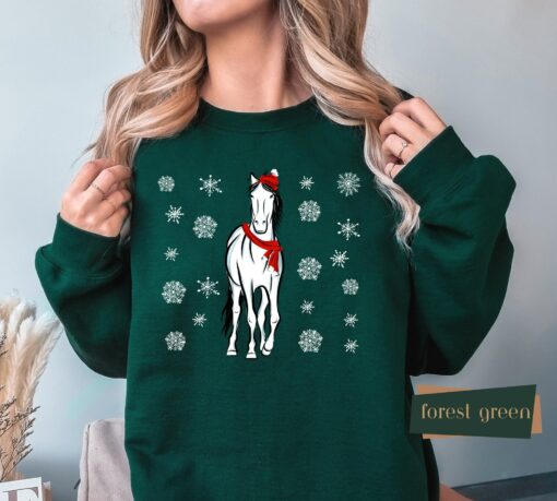 Merry Mane Farm Animals Horse Gifts Christmas Horse Sweatshirt Lovely Unique Xmas Gift