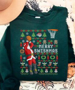 Merry Swishmas Santa Basketball Christmas Sweatshirt