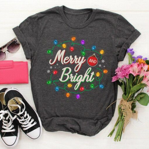 Merry and Bright Christmas Lights T-Shirt