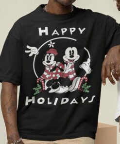 Mickey And Minnie Mouse Happy Holidays Christmas T-Shirt Disney