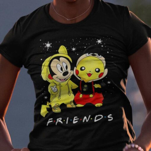 Mickey And Pikachu Friends Christmas Shirt