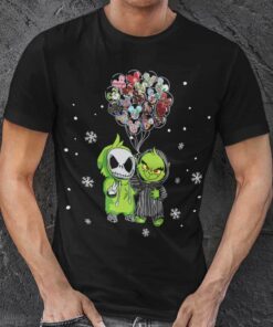 Mickey Balloon Grinch And Jack Christmas T-shirt