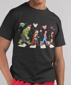 Mickey Balloon Hulk Thor Spider Man Iron Man Christmas T-shirt Marvel