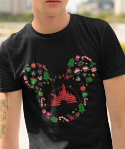 Mickey Head Disney Castle T-Shirt X-Mas Funny Gift