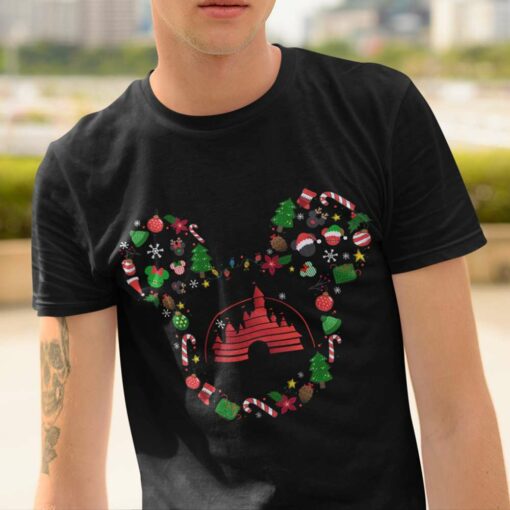 Mickey Head Disney Castle T-Shirt X-Mas Funny Gift