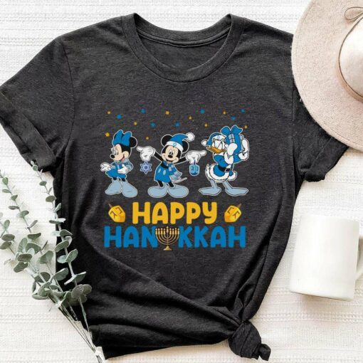 Mickey Minnie Donald Duck Happy Hanukkah T-Shirt Disney