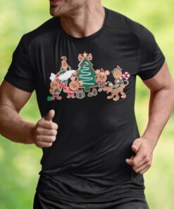 Mickey Minnie Goofy Pluto Chip Dale Christmas Tree Ginger Cookies T-Shirt Disney