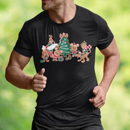 Mickey Minnie Goofy Pluto Chip Dale Christmas Tree Ginger Cookies T-Shirt Disney