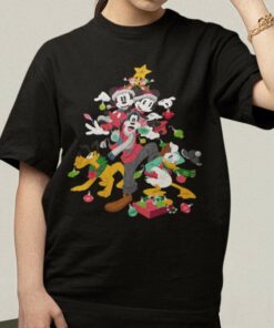 Mickey Minnie Goofy Pluto Chip Dale Christmas Tree T-Shirt Disney