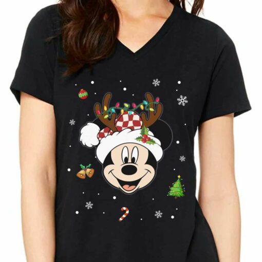 Mickey Santa Hat Christmas T-Shirt Disney