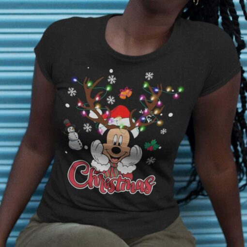 Mickey Santa Reindeer Christmas T-shirt Disney