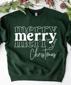 Minimalist Merry Christmas Unique Holiday Sweatshirt