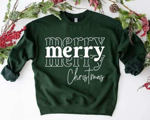 Minimalist Merry Christmas Unique Holiday Sweatshirt