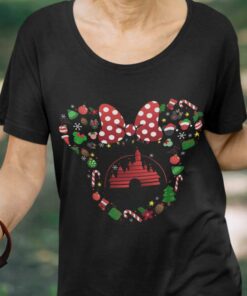 Minnie Head Disneyland Castle T-Shirt Christmas Disney
