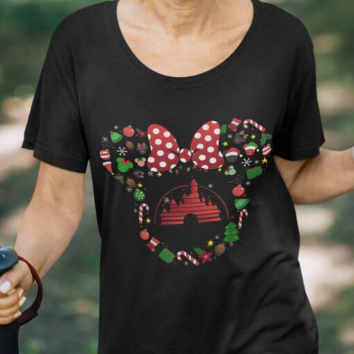 Minnie Head Disneyland Castle T-Shirt Christmas Disney