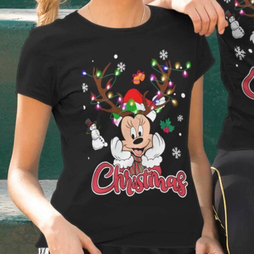 Minnie Santa Reindeer Christmas T-shirt Disney