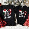 Mr And Mrs Custom Couple Christmas Santa Hat Sweatshirt
