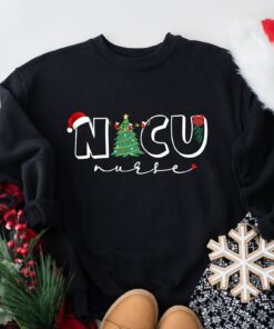 NICU Neonatal Intensive Care Nurse Christmas Tree Sweatshirt Unique Xmas Gift