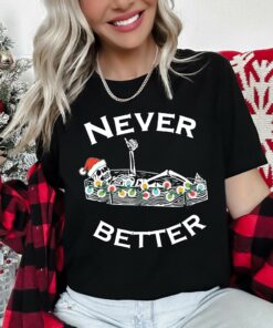 Never Better Cute Christmas Skeleton lying Retro Super Soft Sweatshirt Lovely Unique Xmas Gift