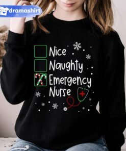 Nice Naughty Emergency Nurse Christmas Sweashirt
