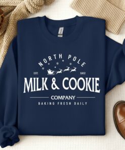 North Pole Milk and Cookie Co Sweatshirt Basic Lovely Unique Xmas Gift