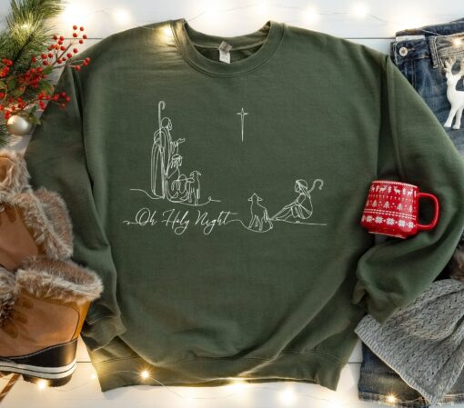 Oh Holy Night Christian Christmas Sweatshirt