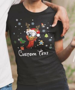 Personalize Custom Name Character Daisy Duck Christmas T-shirt Disney