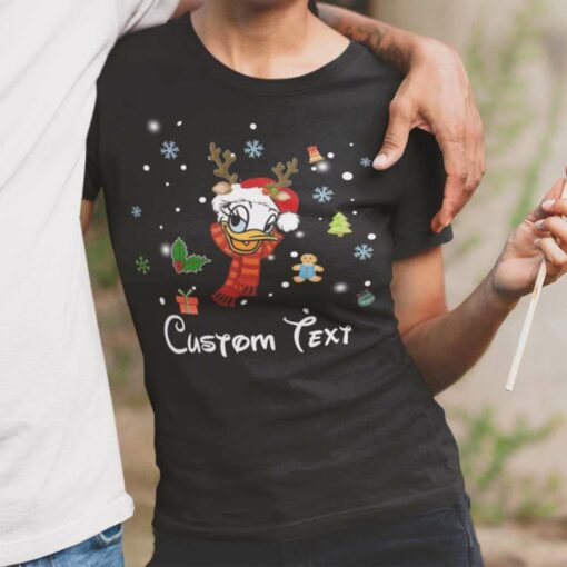 Personalize Custom Name Character Daisy Duck Christmas T-shirt Disney