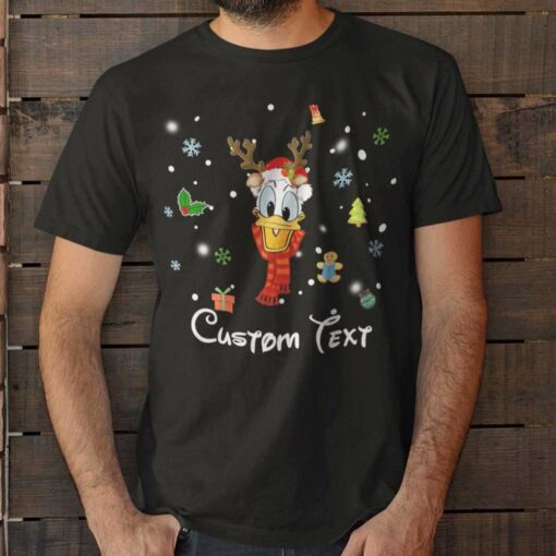 Personalize Custom Name Character Donald Duck Christmas T-shirt Disney