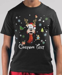Personalize Custom Name Character Goofy Christmas T-shirt Disney