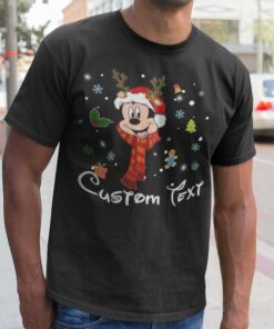 Personalize Custom Name Character Mickey Christmas T-shirt Disney