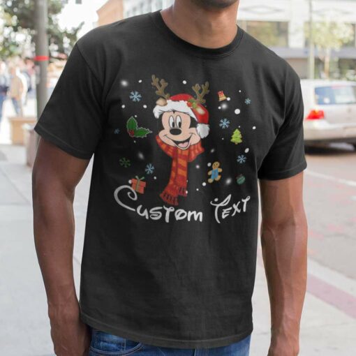 Personalize Custom Name Character Mickey Christmas T-shirt Disney