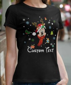 Personalize Custom Name Character Minnie Christmas T-shirt Disney