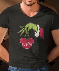 Personalize Custom Name Grinch Mickey Red Ball Custom Christmas T-shirt