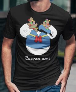 Personalize Custom Name Head Donald Duck Christmas T-shirt Disney