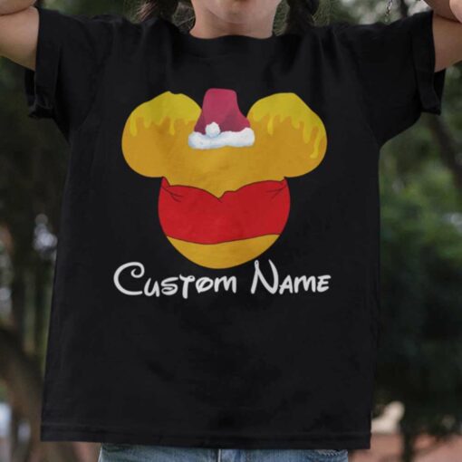 Personalize Custom Name Pooh Christmas T-shirt Winnie The Pooh