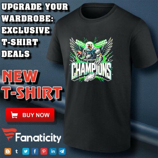 Philadelphia Eagles Champions Transparent mascot 2025 shirt